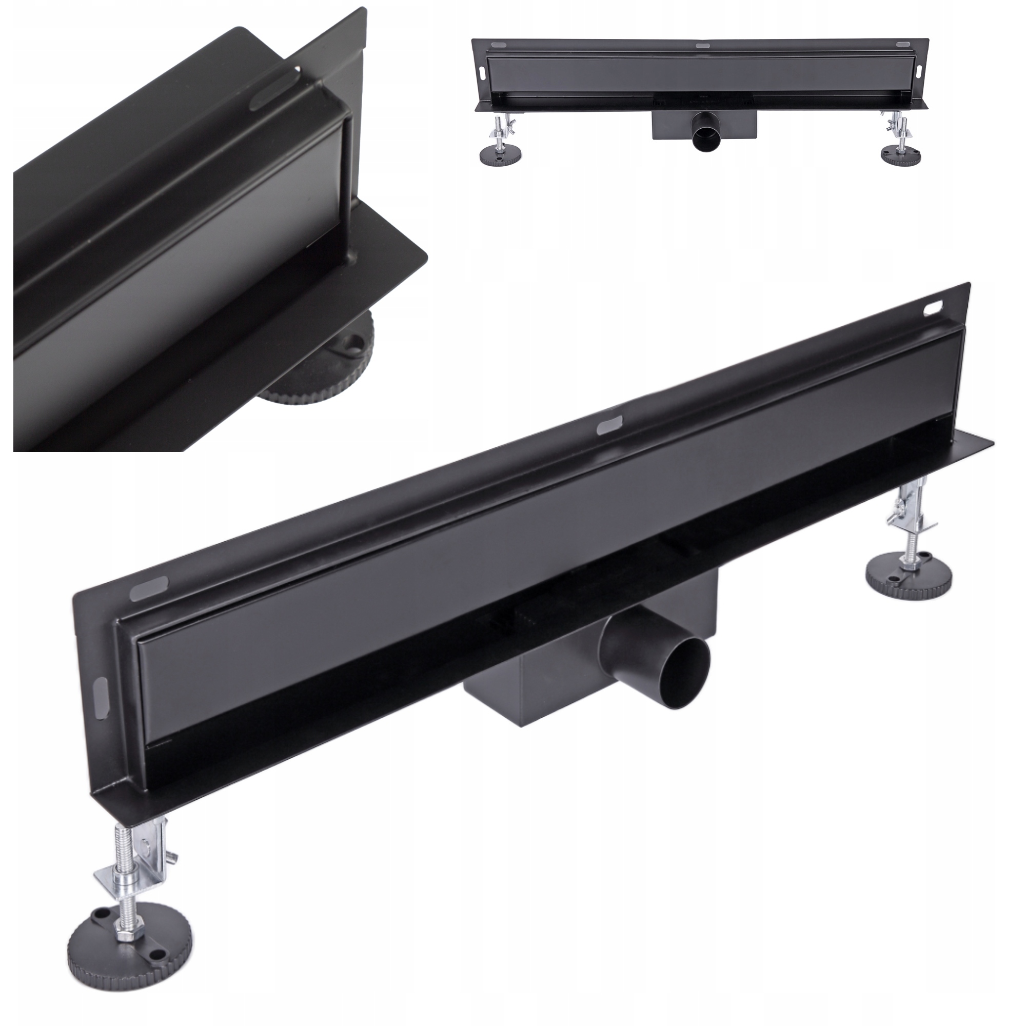 AquaUno Basic Wall Black lineárny odtok 100 cm